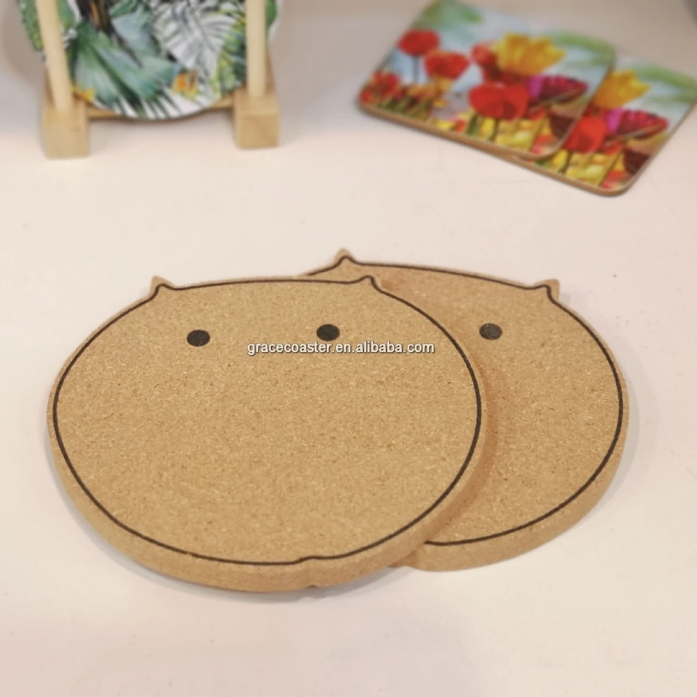 high quality blank eco-friendly material cork coaster cork trivet cork mat hot pot pad