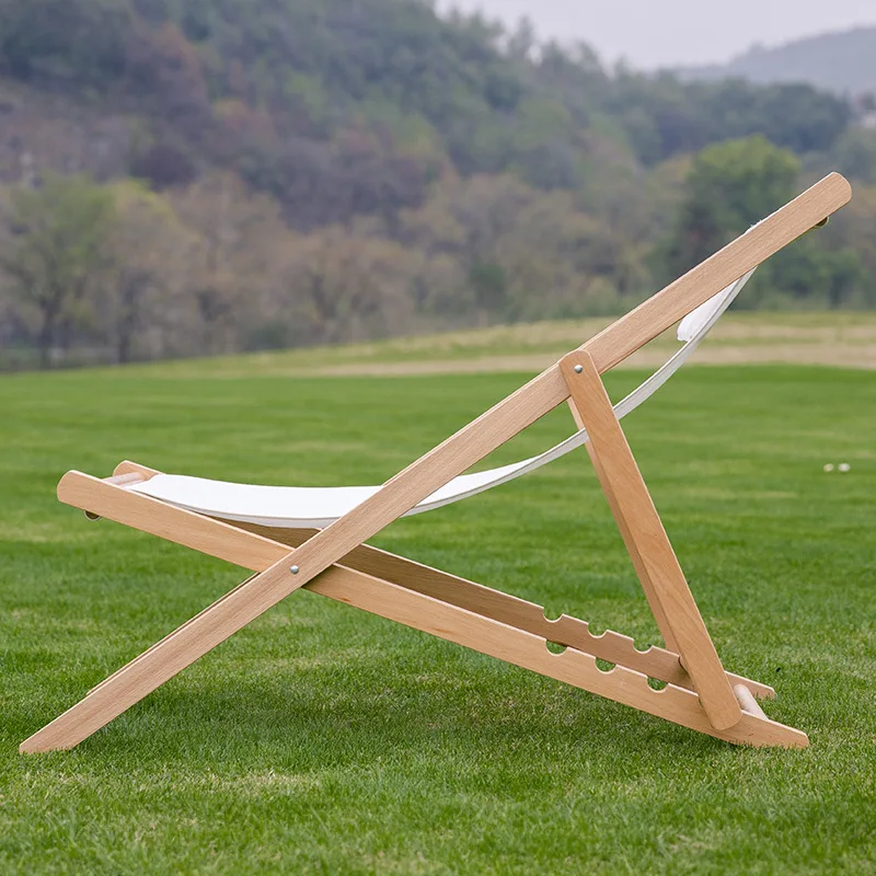 Wood Camping Folding Outdoor Fishing Deck Beach Lounge Chair