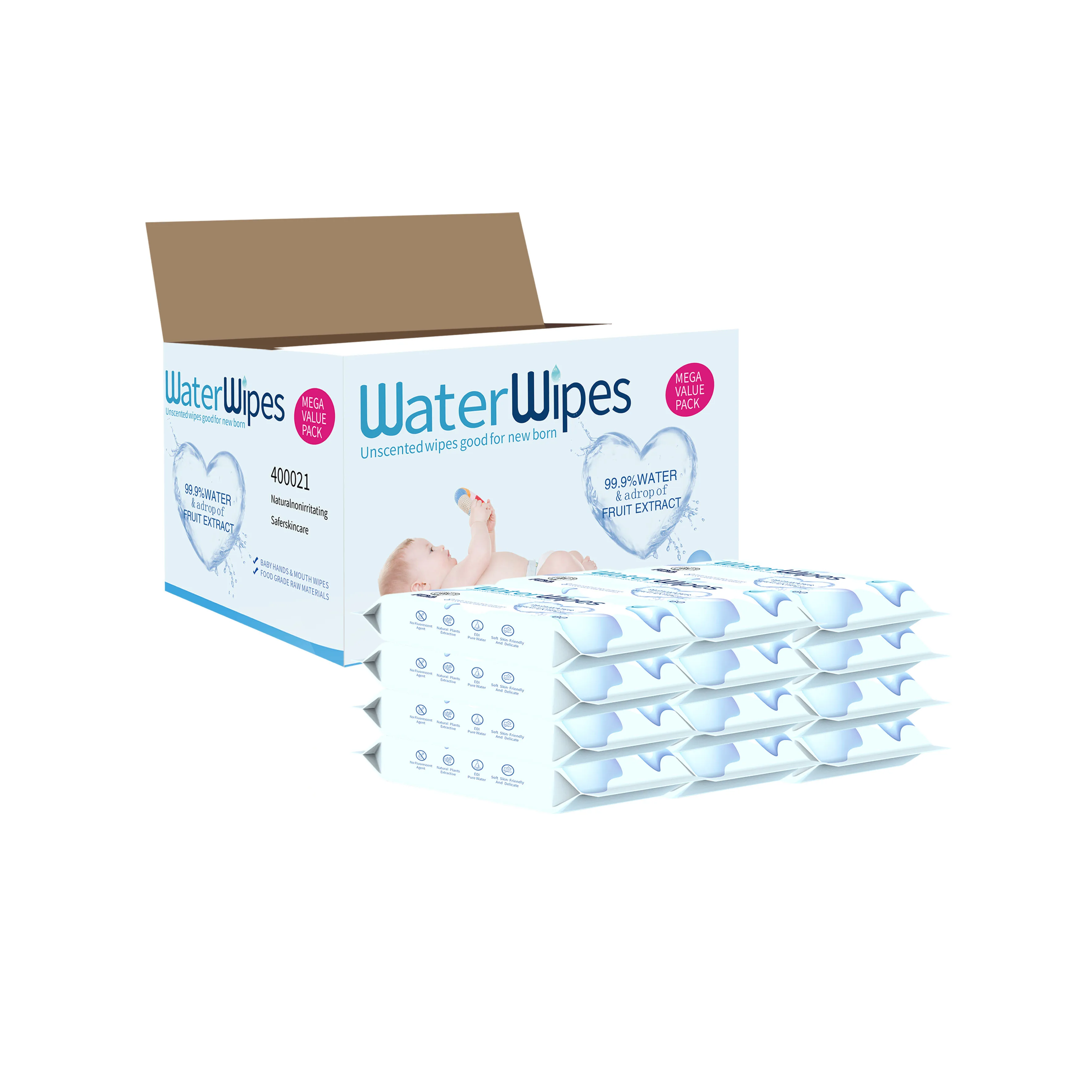High Quality Organic Sensitive Custom Private Label Baby Feminine Water Wet Wipes