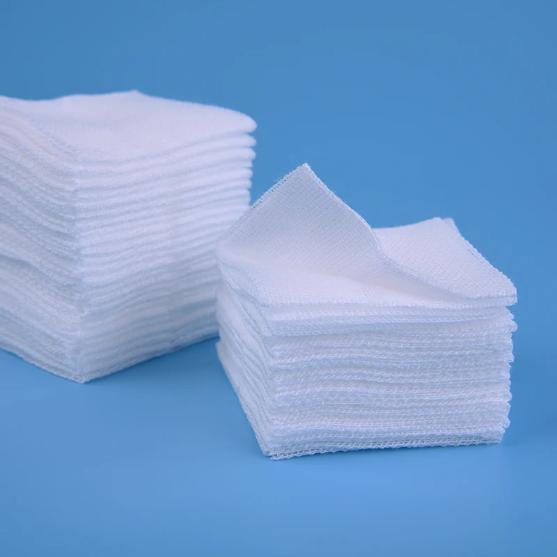 
medical gauze swab sponge sterile 100% cotton fabric surgical gauze pad 10 cm square 8 ply hospital dental gauze swap 