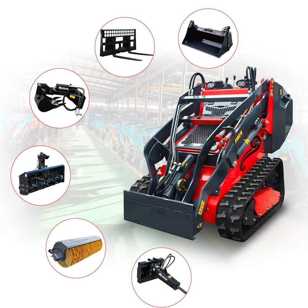 Chinese Wholesale Flexible compact cheap skid steer loader with track mini Loader price