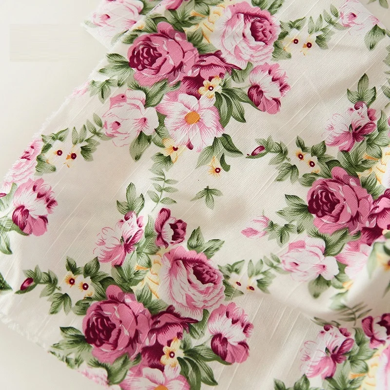 
Elegant blue small floral pattern 3d digital printed fabric for garment 