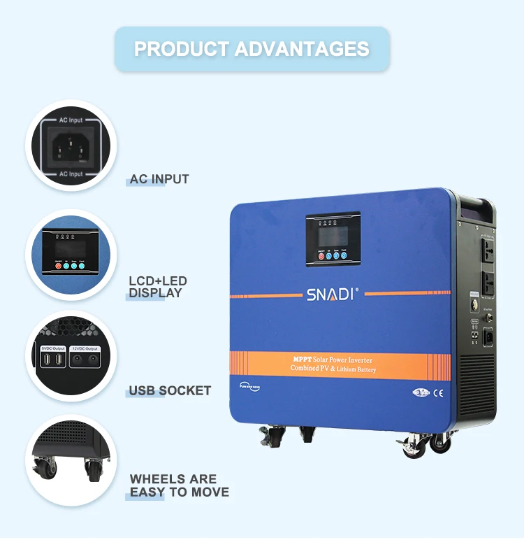 2000W portable Solar power station home use Emergency Power Supply kit Solar energy system outdoor system