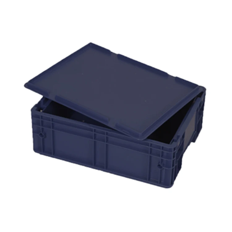 PP Plastic heavy duty folding plastic storage solid box with lid plastic collapsible crates with lid