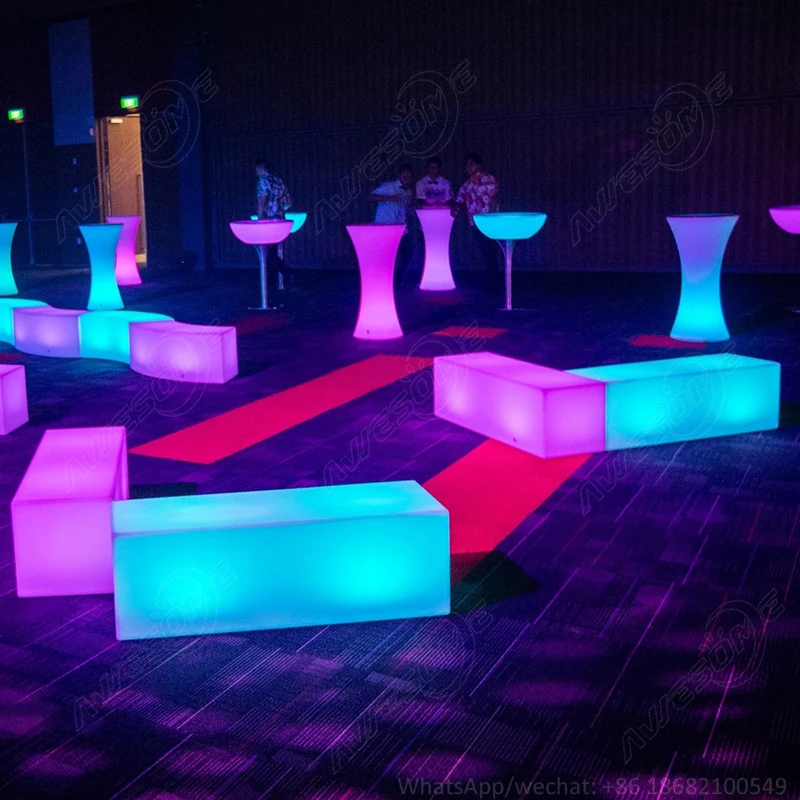 3 Seater Led Bench Seat / Glowing Lounge for Events (Bs120)