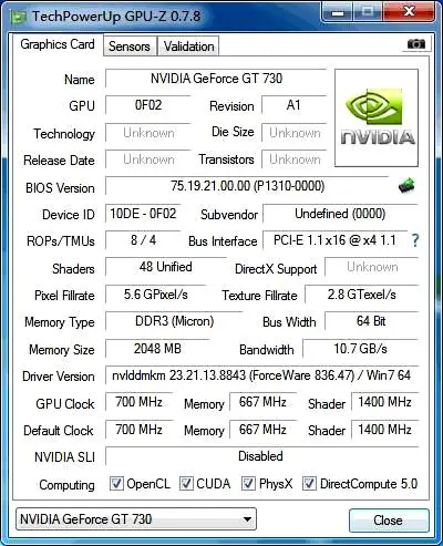 GT730 2GB DDR3 office graphics card integrated machine small chassis independent gpu graphics card