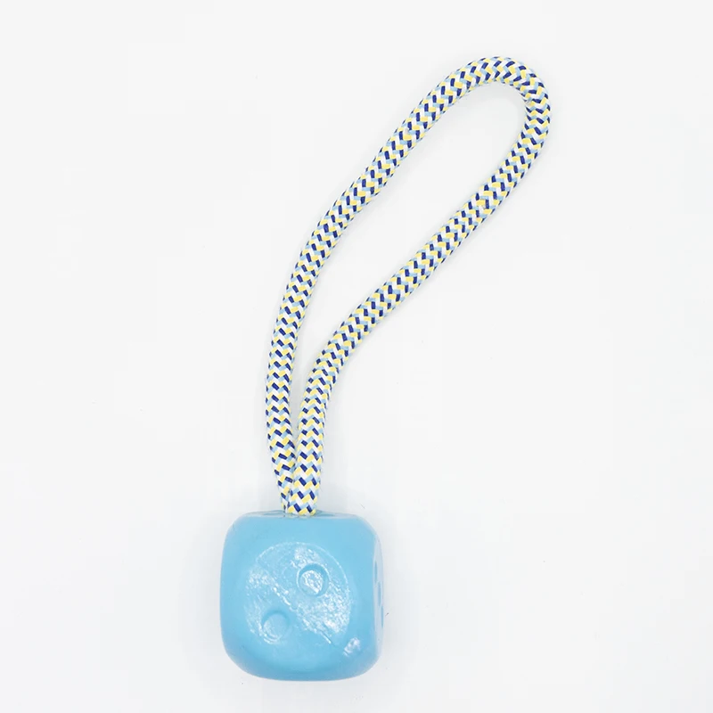New Arrival Pet Chew Toy Rope Toy With Cube Design Plastic Dog Rope Toy