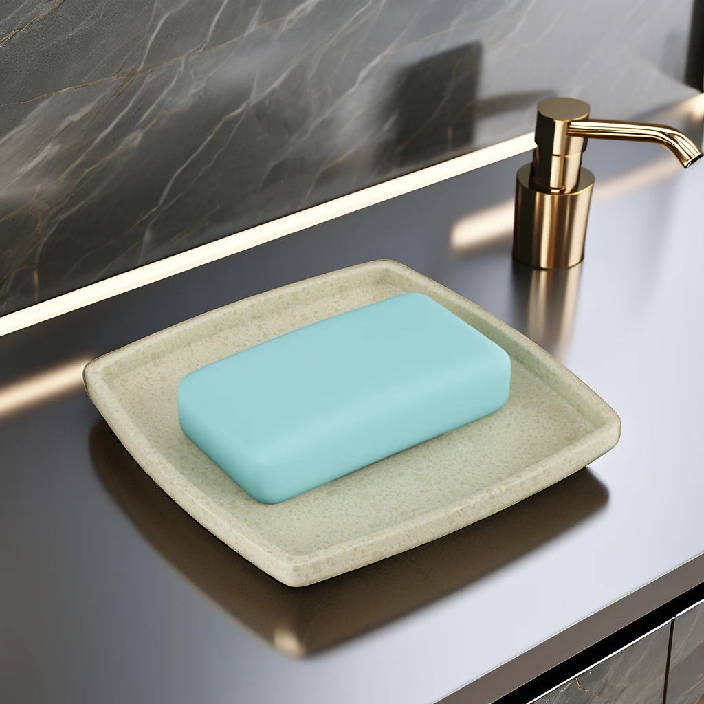 Modern Wall-Mounted Square Soap Dish with Drain Metal & Ceramic Box Soap Rack for Home & Hotel Bathroom Use