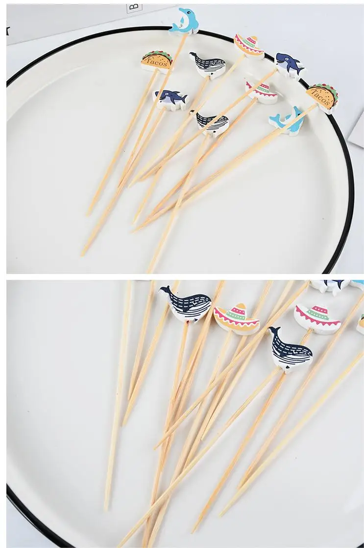 Cocktail Umbrella Bamboo/Wood Toothpicks Cupcake Toppers Cocktail Picks Party Supplies Decorative Cocktail Toothpicks