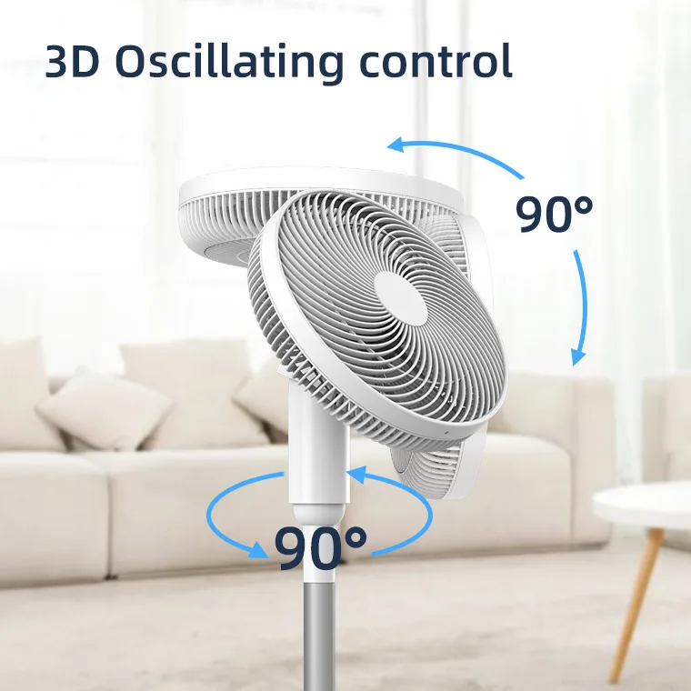 Air floor ECO mode home bedroom 39w Electric Fan Simple white plastic summer Factory supply New Mode Smart fans oscillating