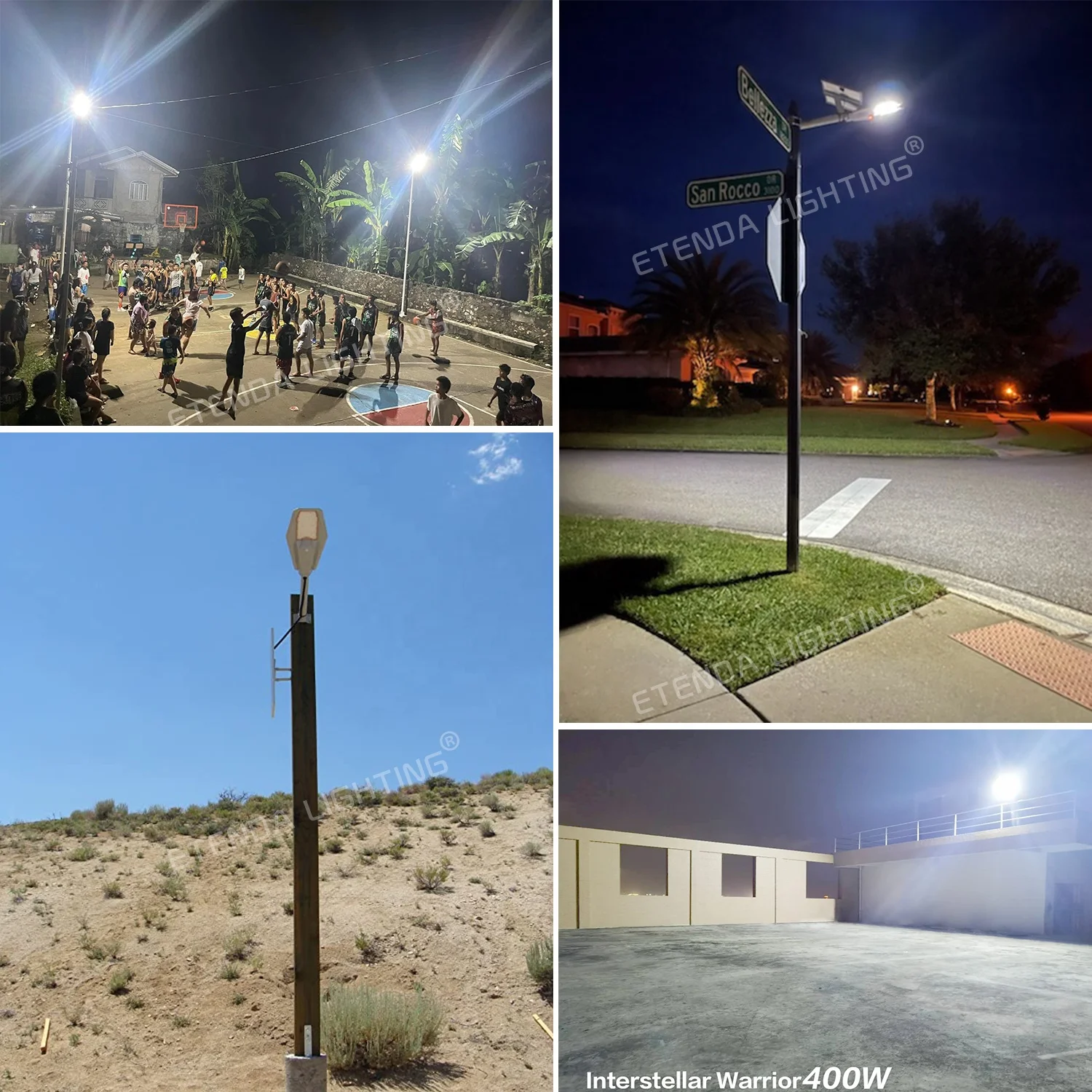 ETENDA Energy Saving Ip66 Aluminum 200w 300w 400w 600W Solar Street Light Lamp With Remote Control Lithium Battery Solar Light