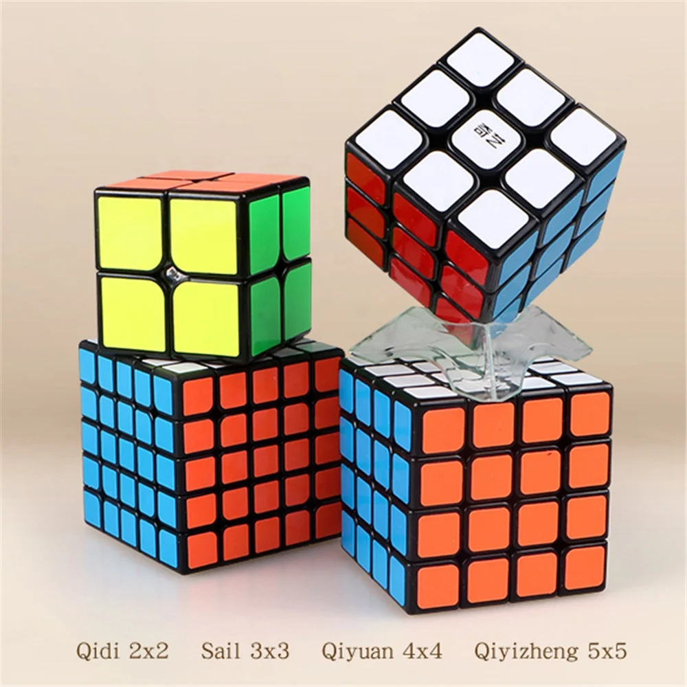 Роскошный набор 4 упаковки квадратов Кубры QY игрушки qidi 2x2 sail 3x3 qiyuan 4x4 qiyizheng 5x5 комплект iq умный магический куб игра для детей