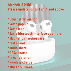 newest  Air 4 Gaming Headset air 3th generation bes 2500/Jerry chip with head tracking same icon i500 tws Air 3