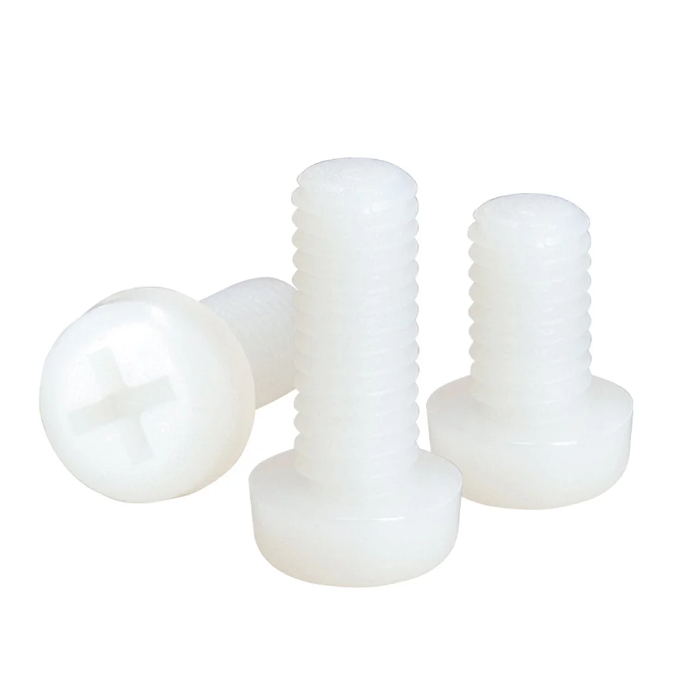 M2 M3 M4 M5 M6  flat pan head white black nylon plastic screw
