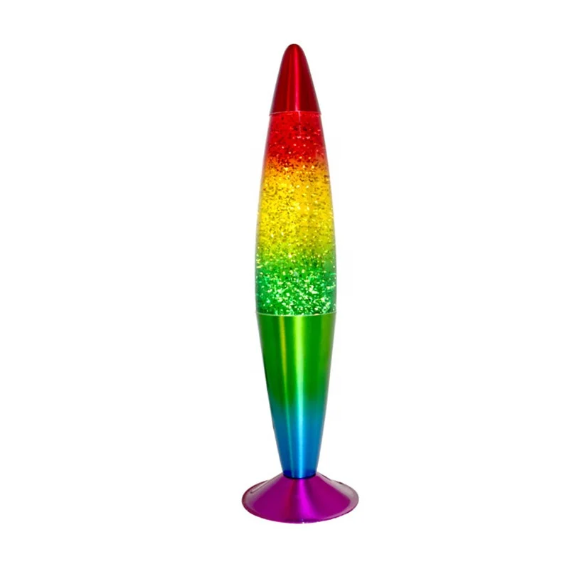 
Factory price new design desktop cheap bubble moving rising glass metal little night rocket lights lava lamp 