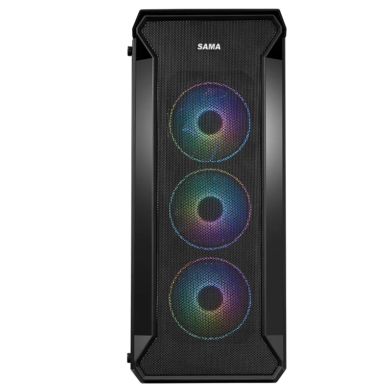 SAMA EATX Big Space Computer Case Metal Mesh Front Panel Pc Case Tempered Glass Gaming Case