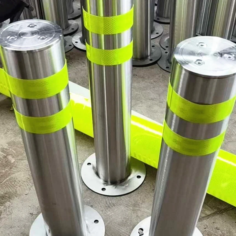 Customized Size Road Traffic Safety Stainless Steel Silver Road Bollards