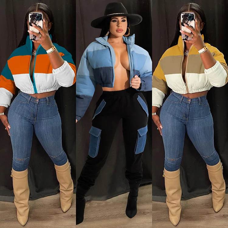 2021New Woman Coats Fashionable Long Sleeve Fancy Sexy Windbreaker Trench Puffer Coat Women Lapel