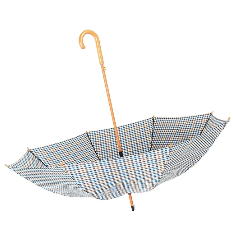 Standard 23 Inches Wooden Handle Walking Long Stick Umbrella
