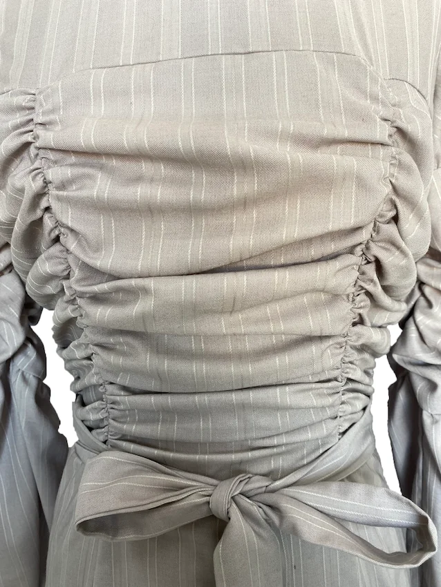 New early autumn fashion drape long sleeve belt belt evening dress women pleated gown dresses