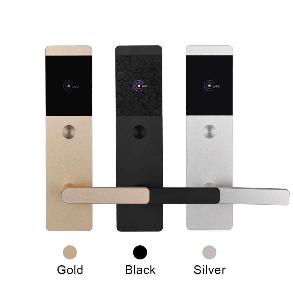 High security rfid key card door lock, Electronic 125khz T5577 M1 rf card smart hotel lock system with free software Sdk Api