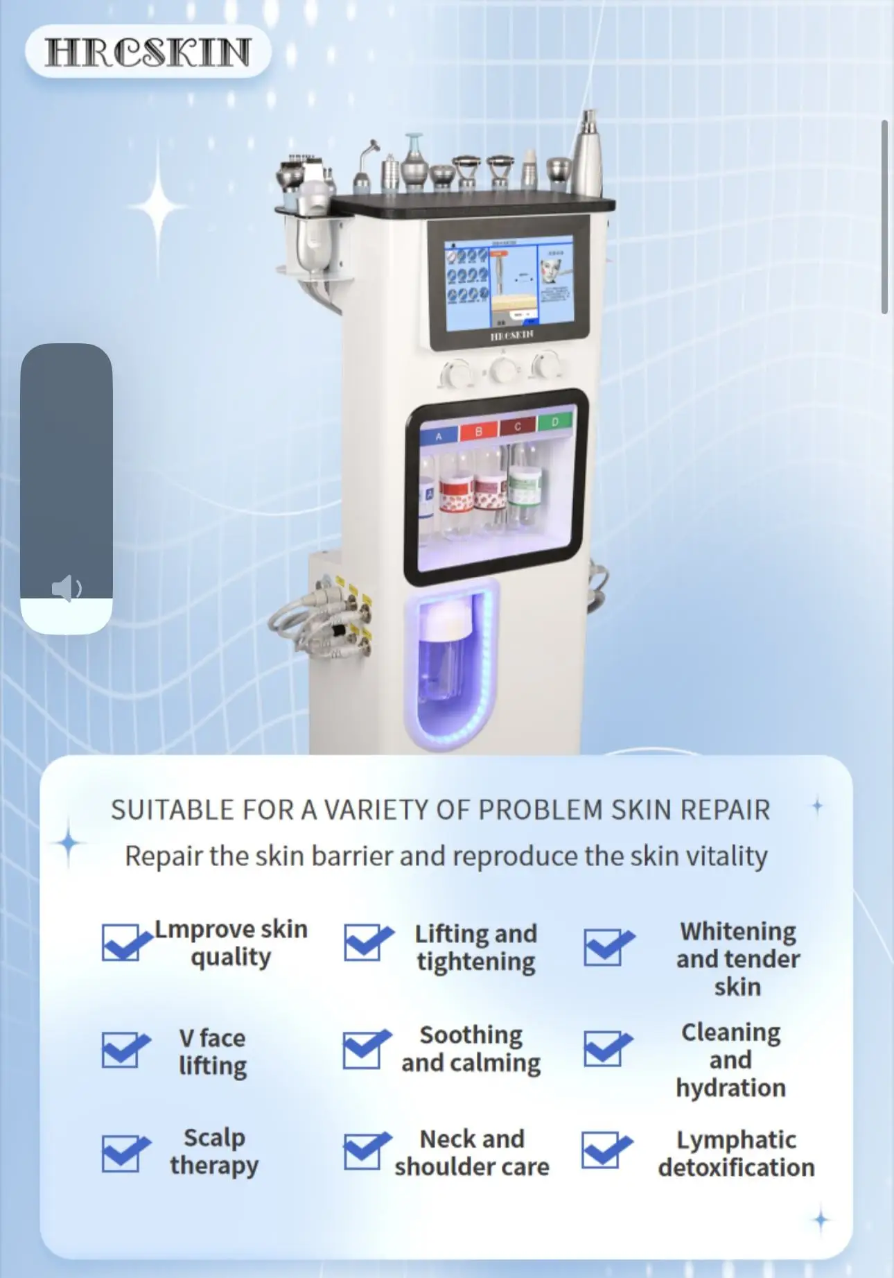 Ultrasonic Facial Care Machine Deep Cleansing Moisturizer Wrinkle Removal Skin Rejuvenation ABS Targeted Face Head Exfoliation