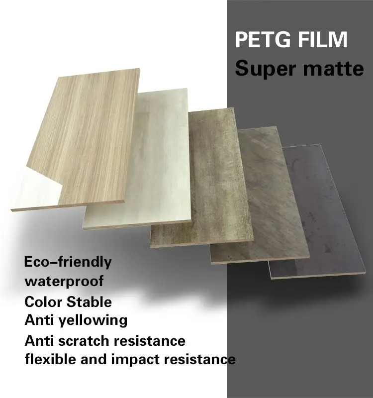 Plastic PET Film for MDF PVC Plywood Partical wood  with Super Matte Anti Scratch Resistance Eco-friendly  Better Quality then P