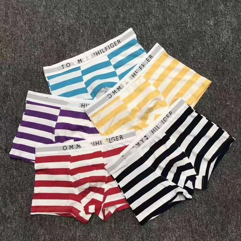 Own Brand Sexy Underwear Young Men Organic Cotton Boxer Briefs Popular Black Red Mens White Shorts Classic Blue Dark OEM Spandex