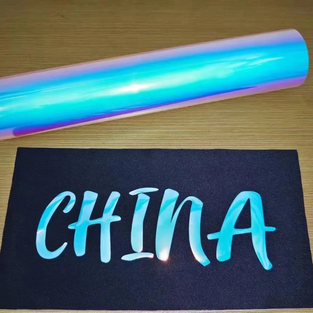 Luminous Holographic Heat Transfer Vinyl Glow In The Dark Holographic Vinyl Luminous HTV For Textile Fabric