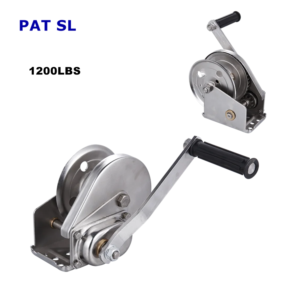 High Quality PAT SL 1800LBS Brake Hand Winch Stainless Steel 304 Self Locking Automatic for Boat Using