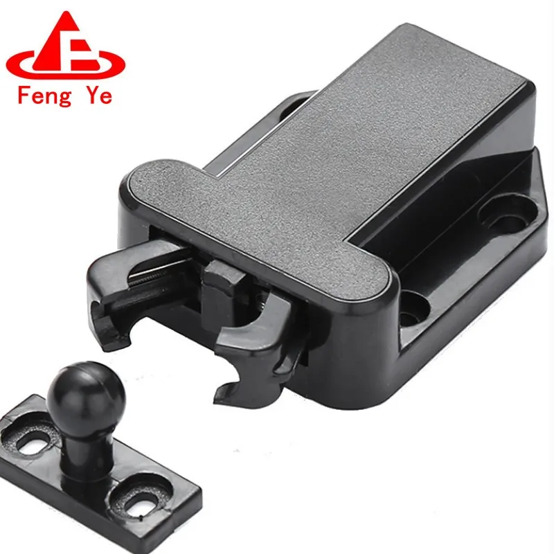 Adorable plastic push to lock latch & nylon Release door latch hidden Door Catches Door Closer by Press switch hidden lock