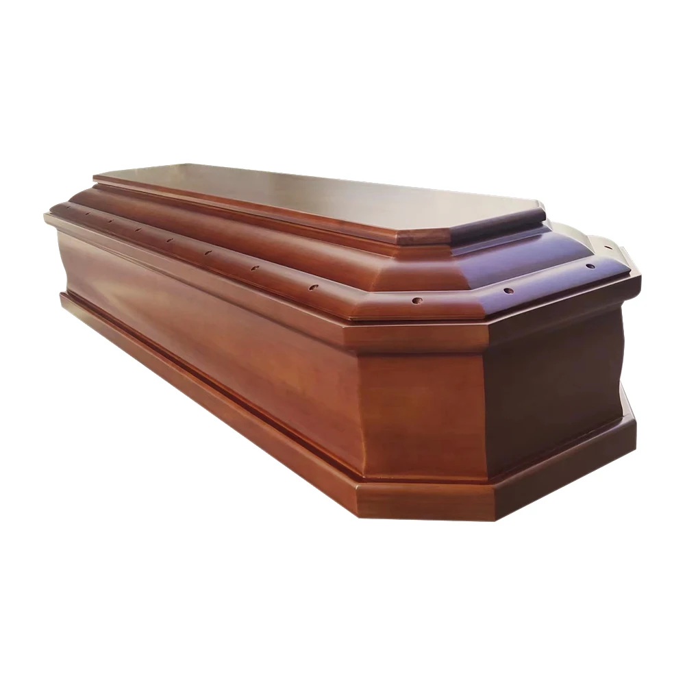 Manufacturer Custom-made Original European Pine and Paulownia Wood Coffin with Overall Carved Metal Ornaments Caskets Coffins