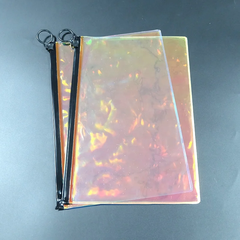 Wholesale Customized Laser Holographic Travel Transparent TPU Zipper Cosmetic Bag Luxury Makeup Bags