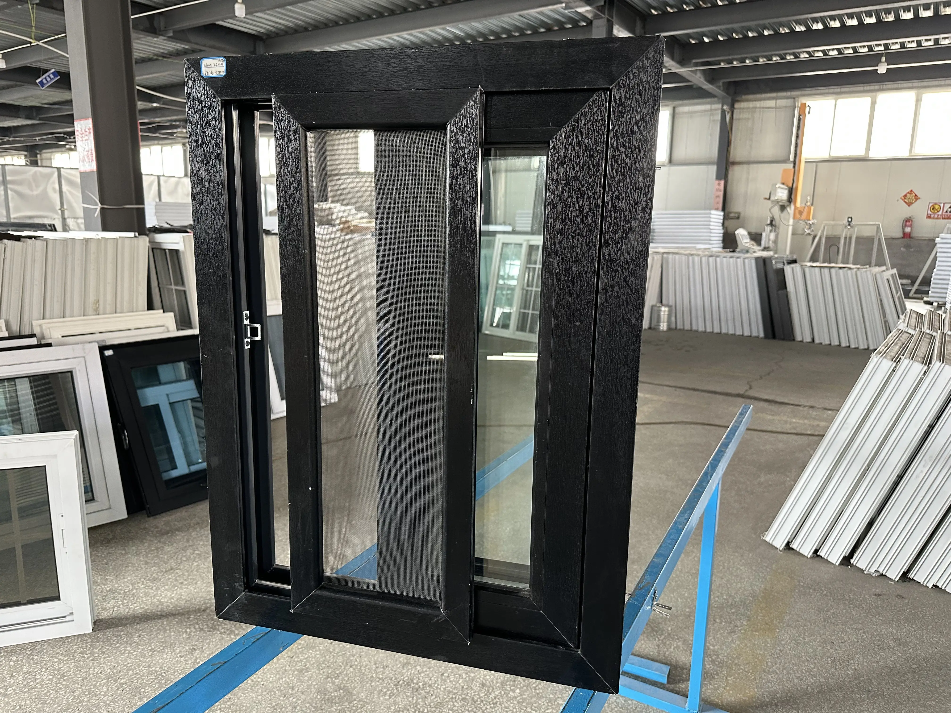 Soundproof Vertical Accordion Florida miami hurricane approved windows black UPVC sliding window