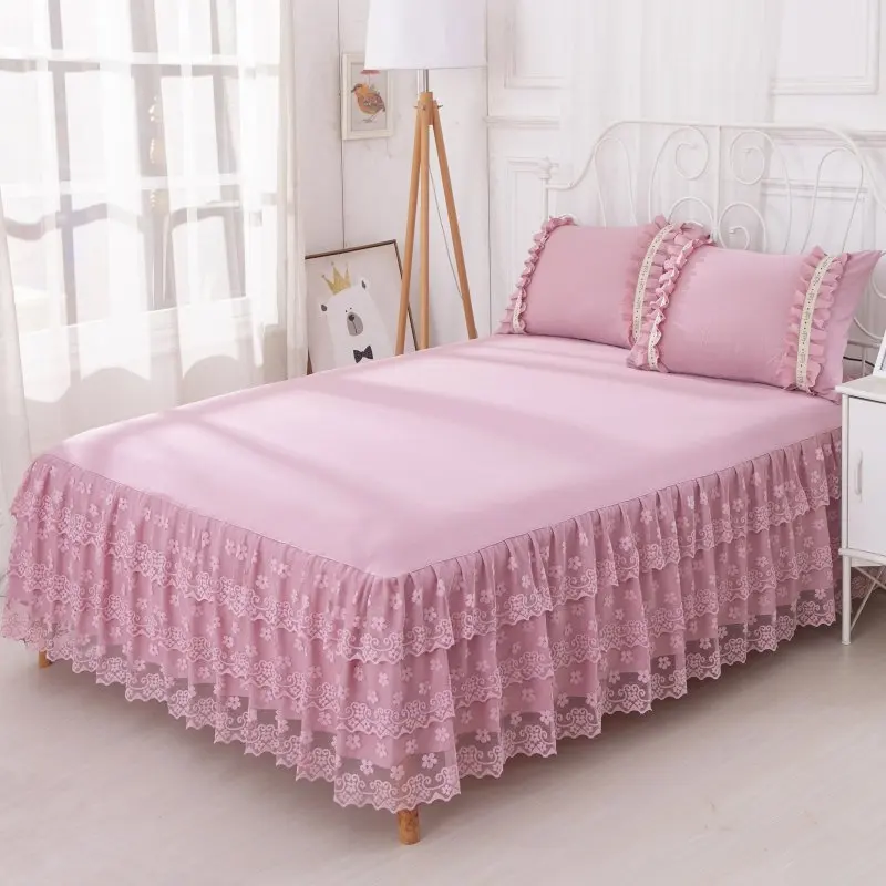 High Quality Cotton 220*200 cm Bed Sheet Flower Pattern Bed Cover Sheets Double Hotel Skirt Bed Sheet King Size