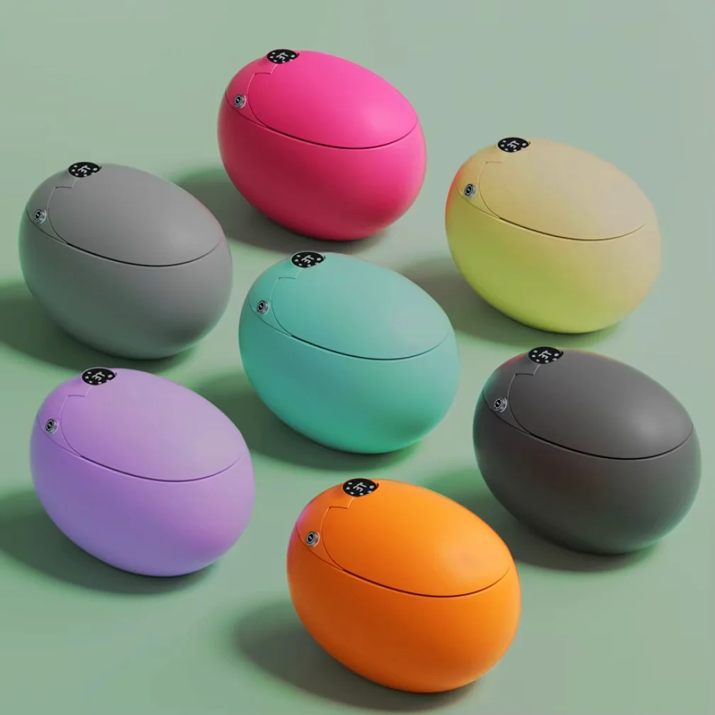 Toilette lavatory Hotel Bathroom Egg Shaped WC Sanitary Ware Floor Mounted round Bowl Remote Control smart toliet installation