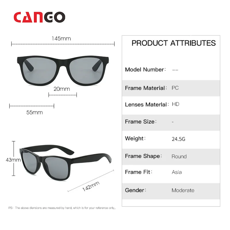 CANGO Personalized 2024 men Cheap wholesale custom sunglasses logo wedding party custom sunglasses custom outdoor sunglasses
