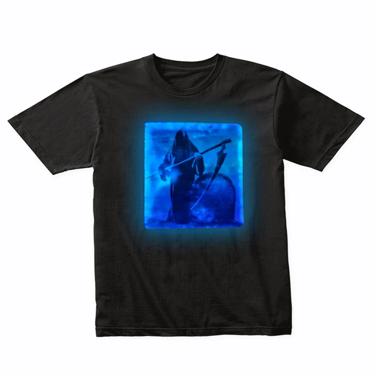 LED Washable Luminous Unisex T-shirt Cotton for Halloween Party LED Light Rechargeable Battery Men T-shirts Custom