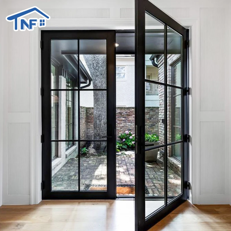 Factory wholesale aluminum alloy doors custom double glazed casement glass doors thermal break sliding glass door