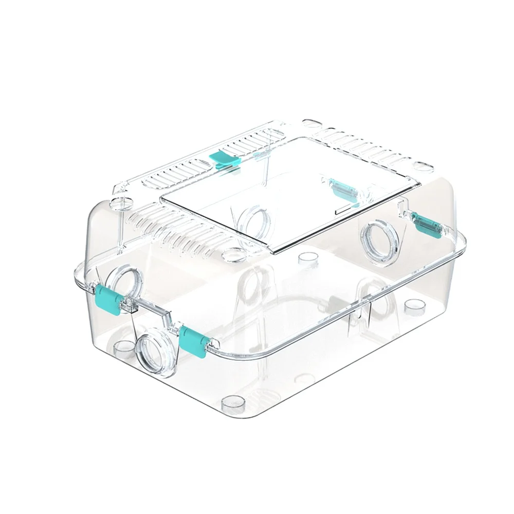 NOMOY PET Fully Transparent Hamster Cage with Feet for Small Animal Guinea Pig Rat Habitats