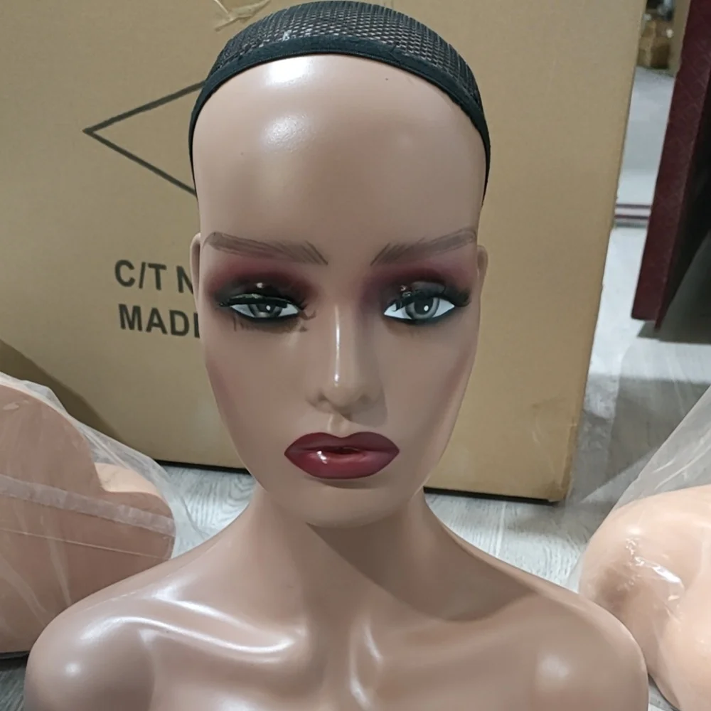 Female Training Mannequin Head Stand Holder Display Manikin Head Bust for Wigs Accessories