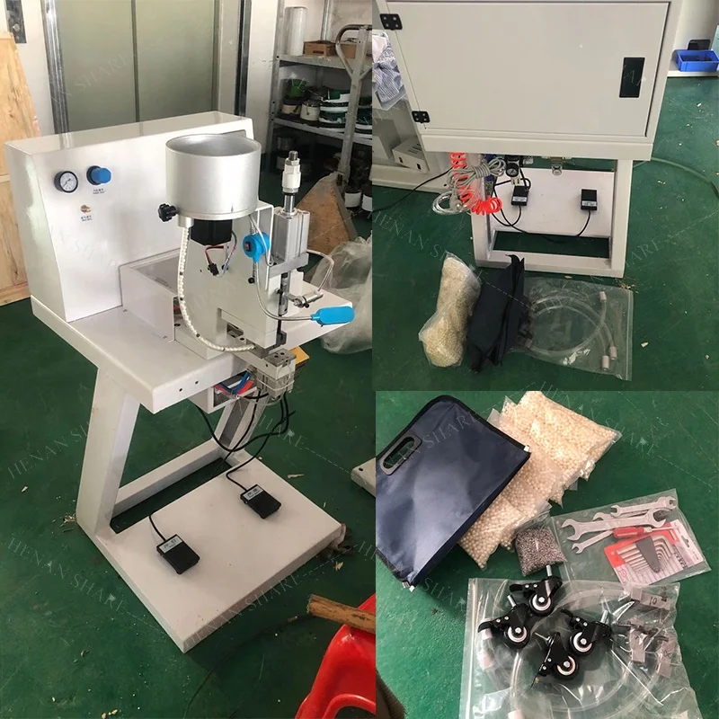 Automatic nail pearl attaching beads punching machine