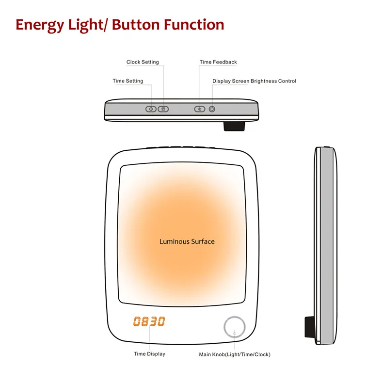 New Arrived LED Sad 10000 Lux Sun Light Therapy timer Depression treatment  table lamp