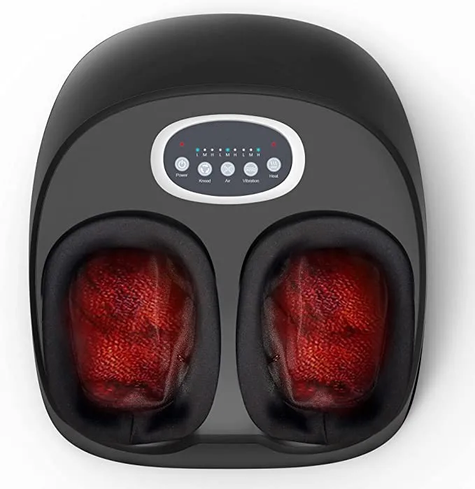 Mini New 2022 Electric Deep Kneading Air Compression Heat Therapy And Rolling Battery Operated Vital Care Air Bag Foot Massager