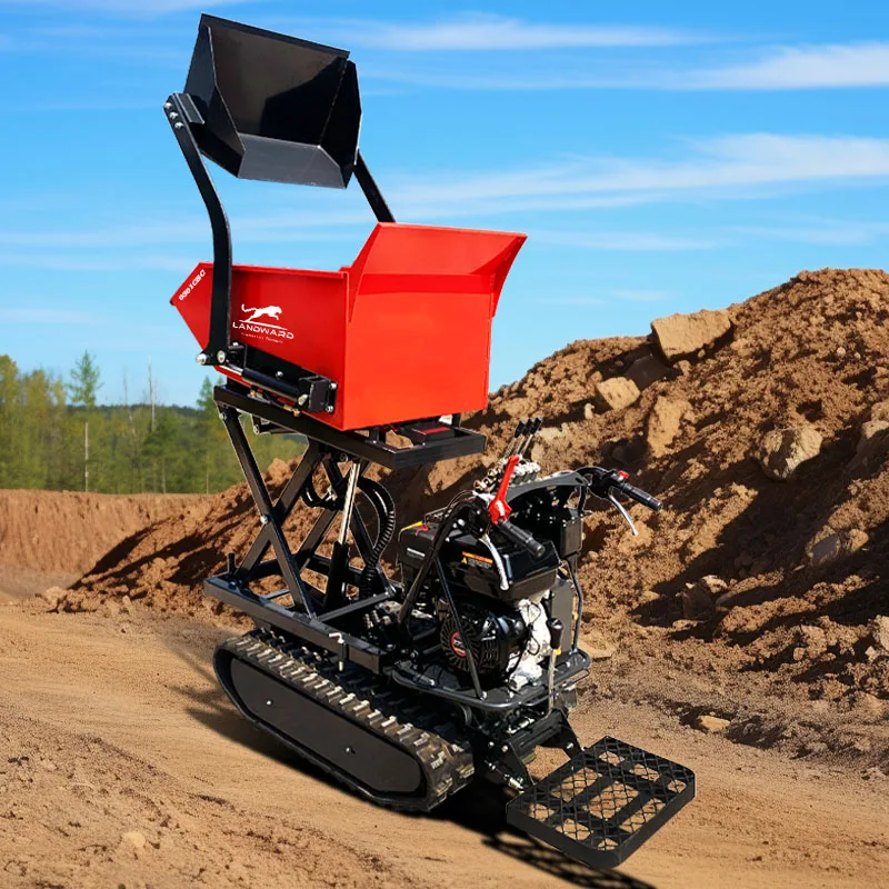 Hydraulic Mini Transporter Rubber Track Dump Truck Diesel Engine 250kg Mini Crawler Dump Truck