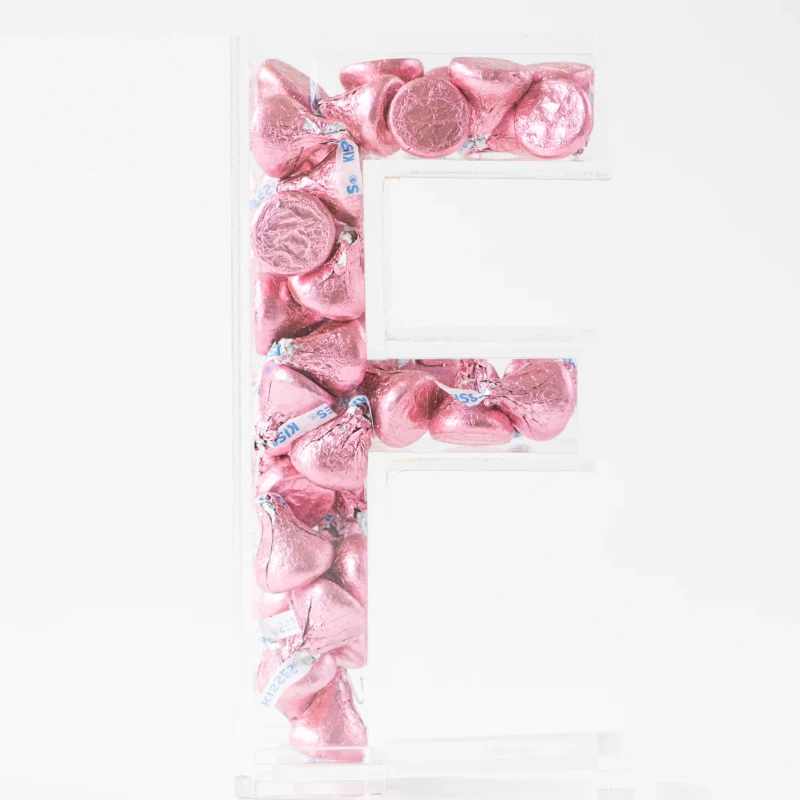 Acrylic Initial Candy Letter fillable letters with you favorite candy Stand or wall mounted Letters