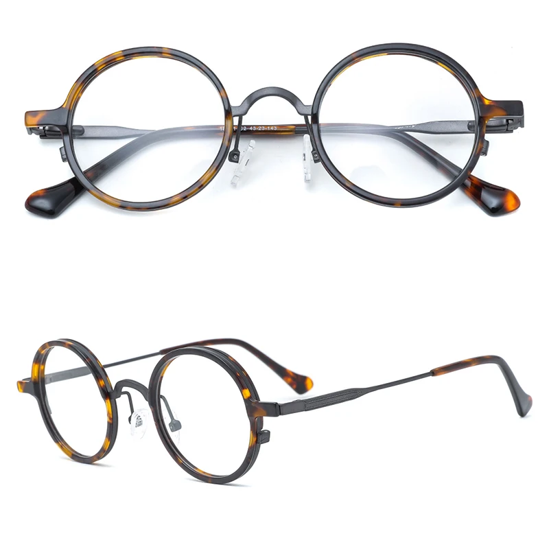 Новинка 2023 модные классические круглые мужские очки из нержавеющей стали высококачественные оптические