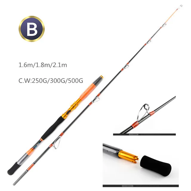 boat fishing rod 2.1 M 300-500 G  H action power trolling fishing rods