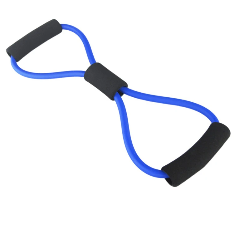 Hot Sale Wholesale Home  Exercise Fitness Stretch 8 Shape Yoga Latex Pull Rope Resistance Band
