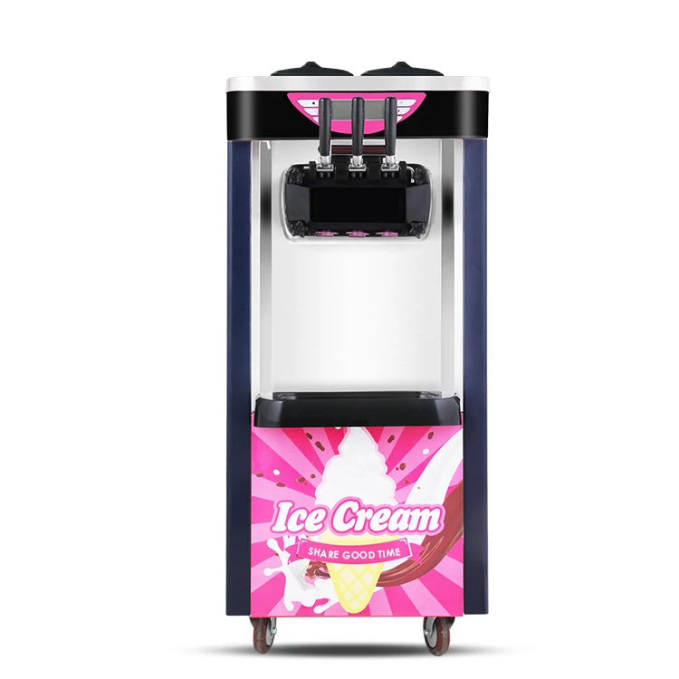 Factory direct Sale Soft Ice Cream Machine Three Favors Auto Return Handle Twist Frozen Yogurt Commercial Ice Cream Machine